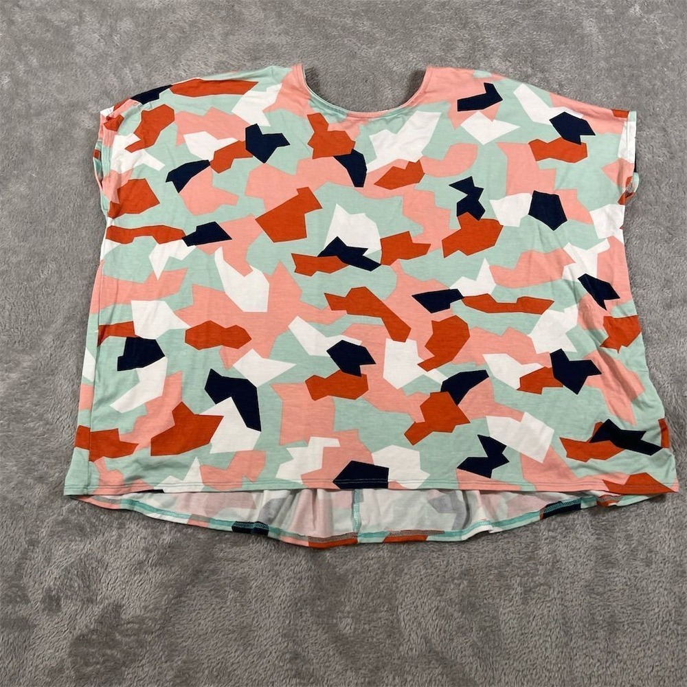 Ten Tomorrow Hawaii Women's XS Geometric Print Blouse Multicolor‎ Short Sleeve